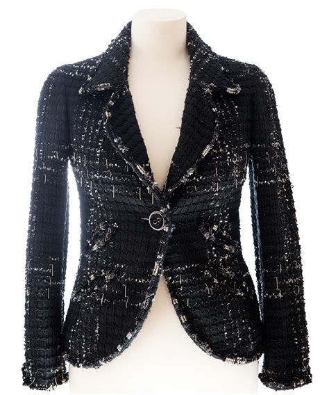 chanel blazer black|chanel blazer On Sale .